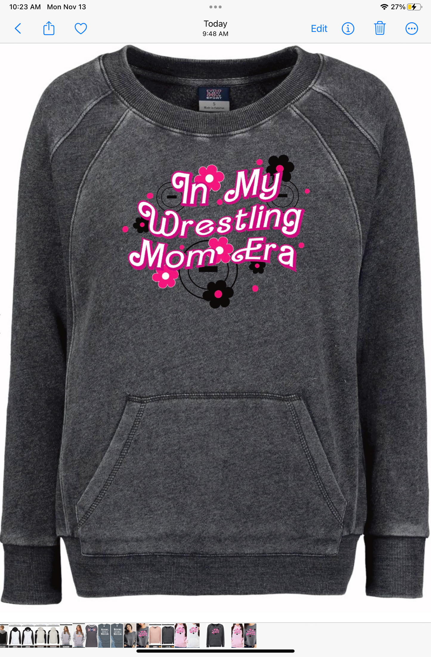 Wrestling mom Era Crew Neck Sweatshirt