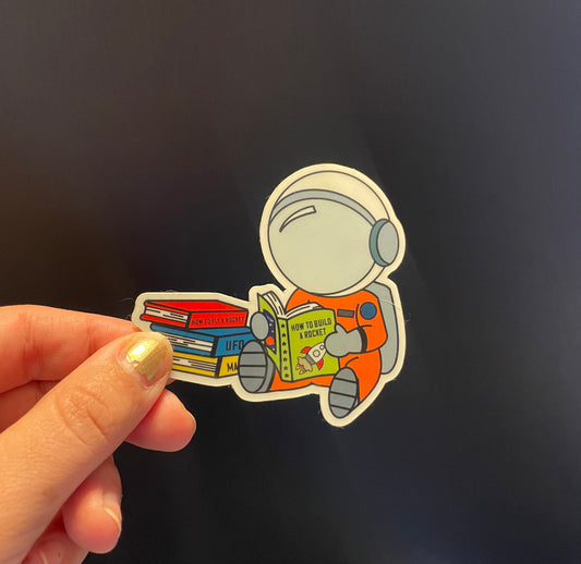 Astronaut Reading - Glow in the Dark Sticker