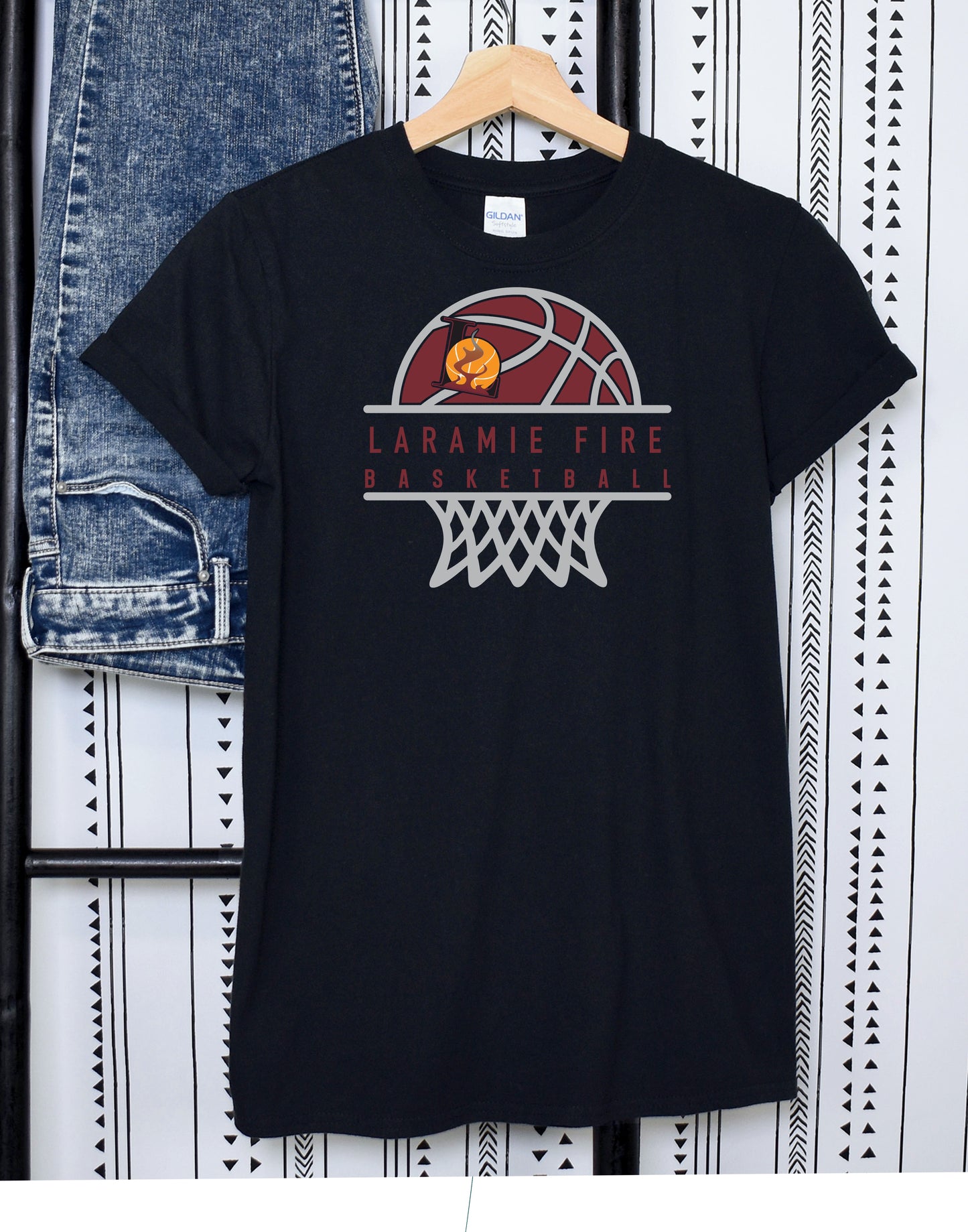 Fire Basketball Hoop Tee