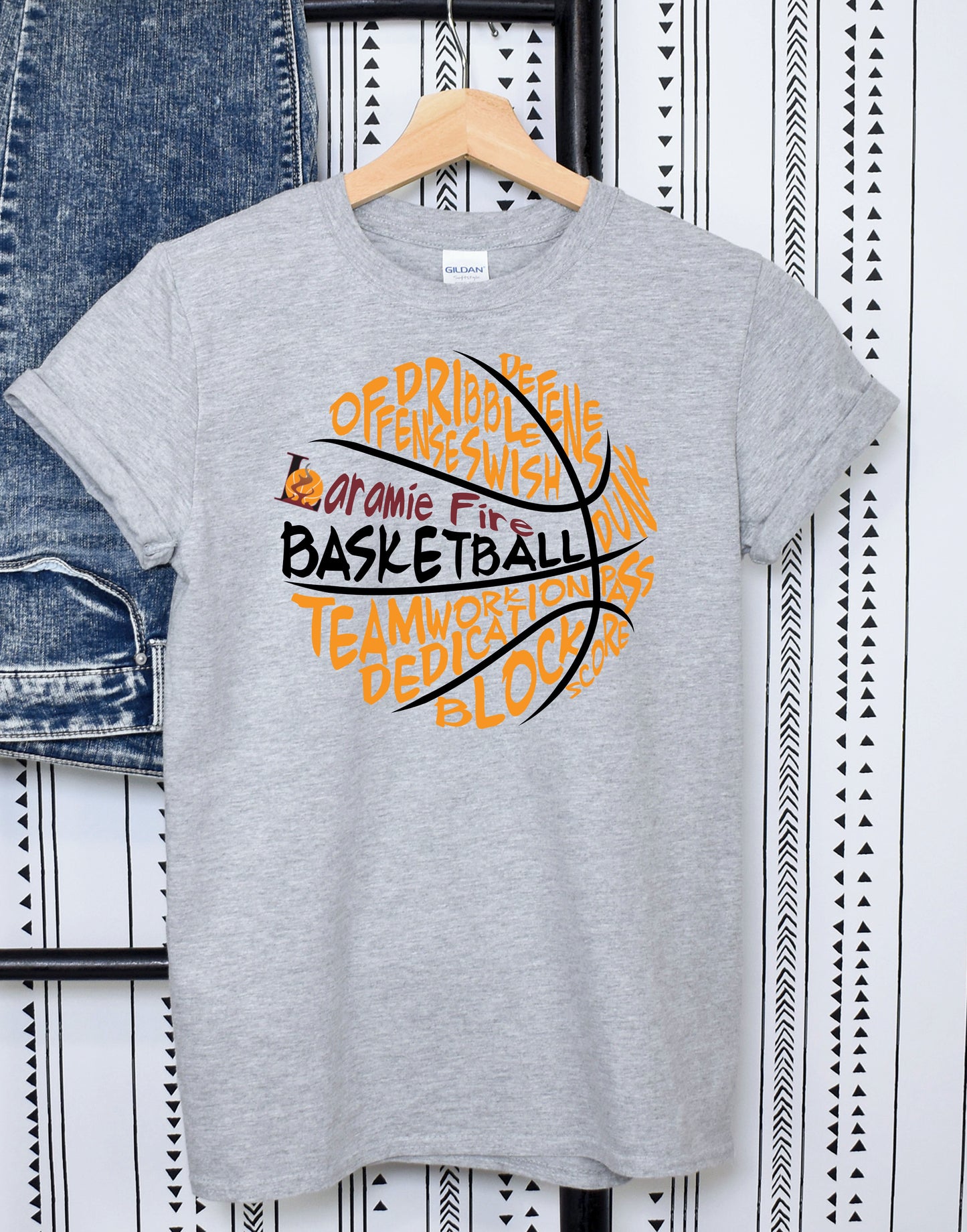 Fire Basketball Graffiti Tee