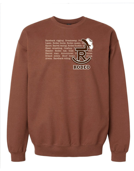Rodeo Words Sweatshirt Hoodie or Crew