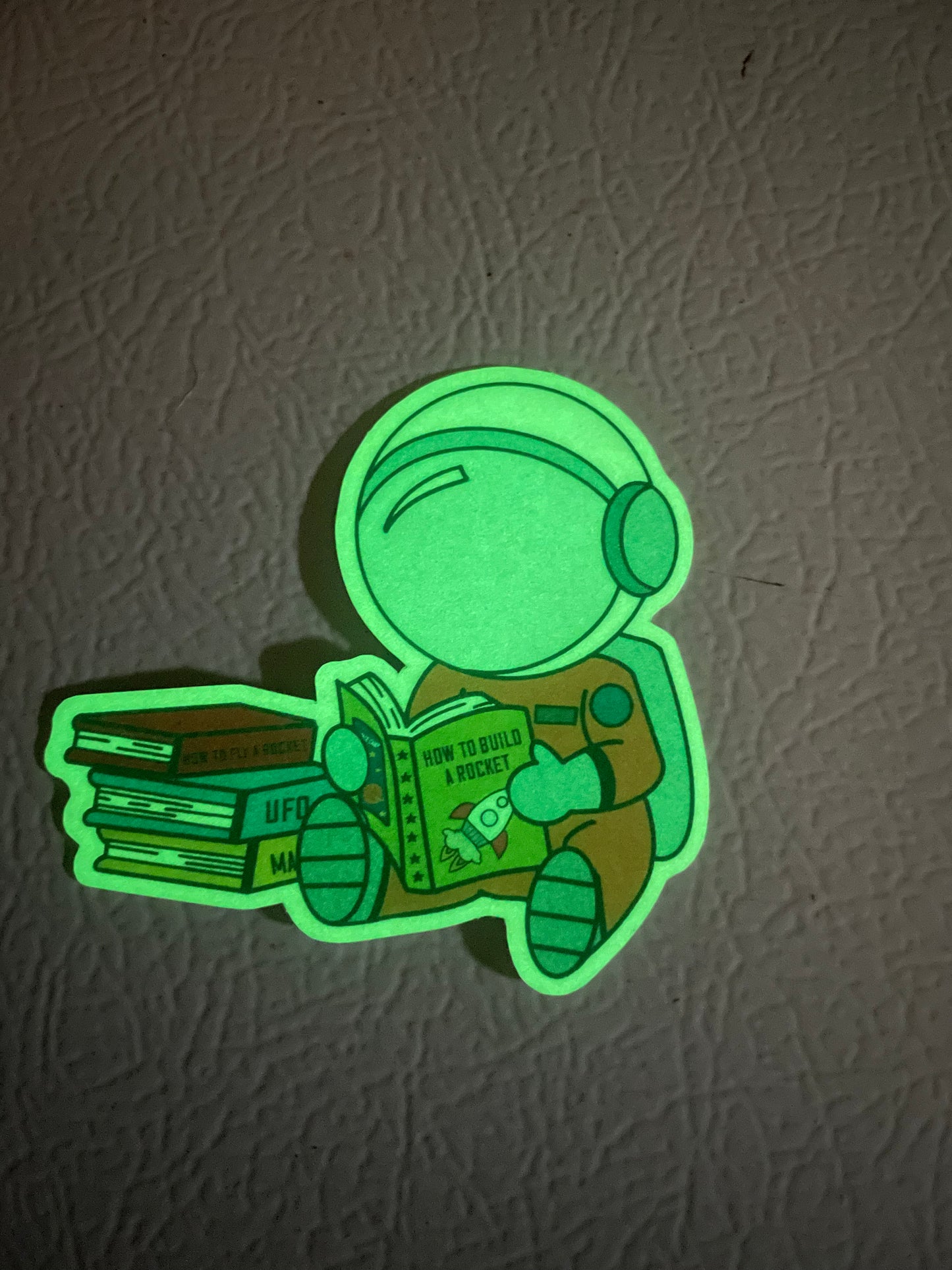 Astronaut Reading - Glow in the Dark Sticker