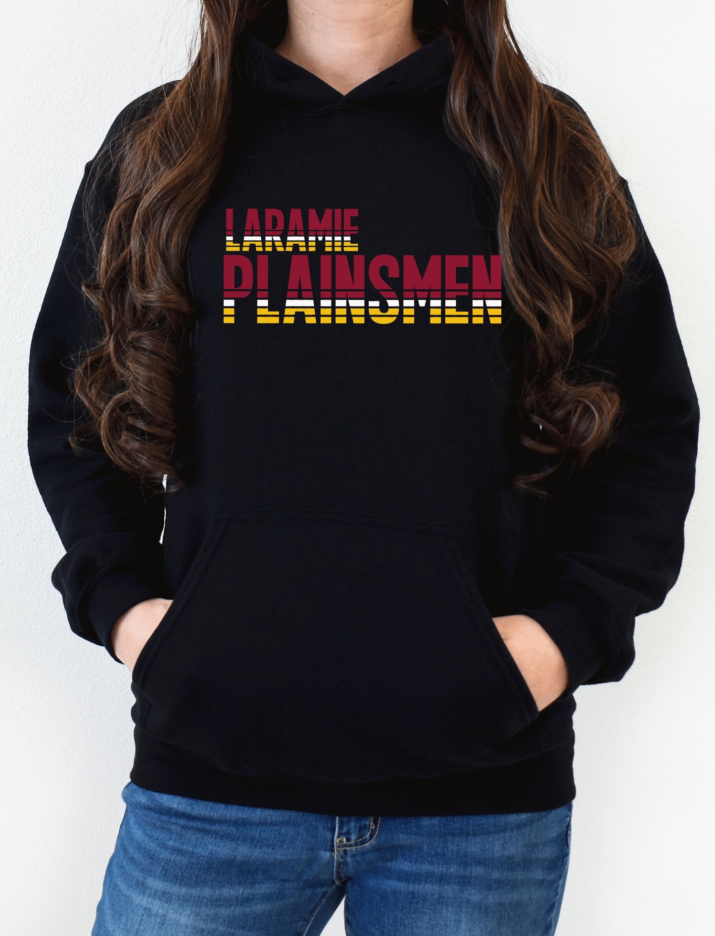 Laramie Plainsmen – Retro Stripe Tee Hoodie or Crewneck