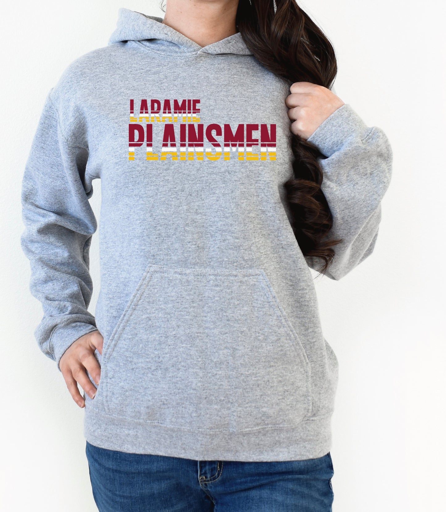Laramie Plainsmen – Retro Stripe Tee Hoodie or Crewneck