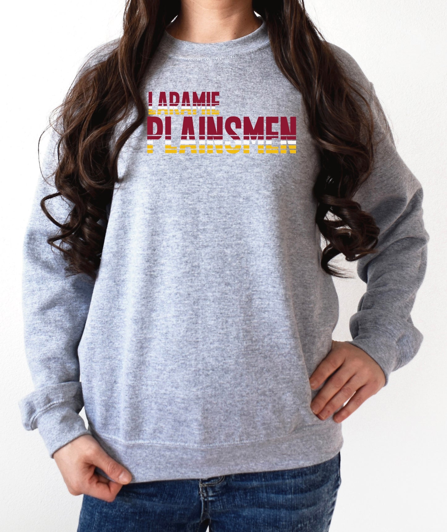 Laramie Plainsmen – Retro Stripe Tee Hoodie or Crewneck